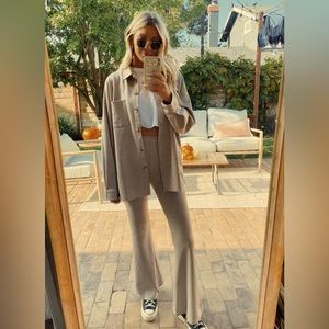 12th Tribe x TheSaltyBlonde Taupe Geo Pants